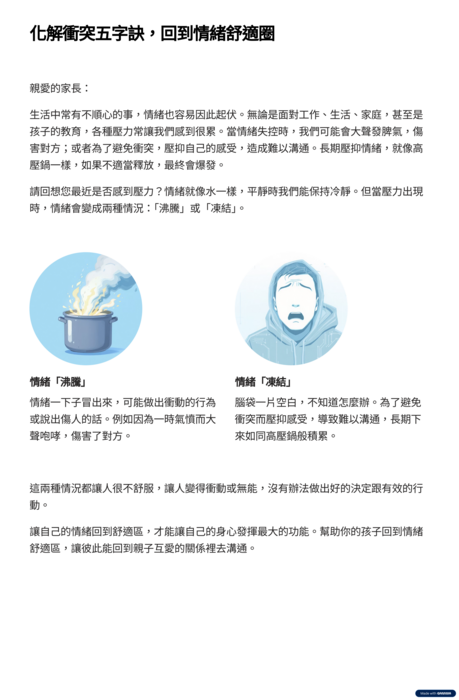 停、看、聽、想、說－化解親職衝突五字訣圖片