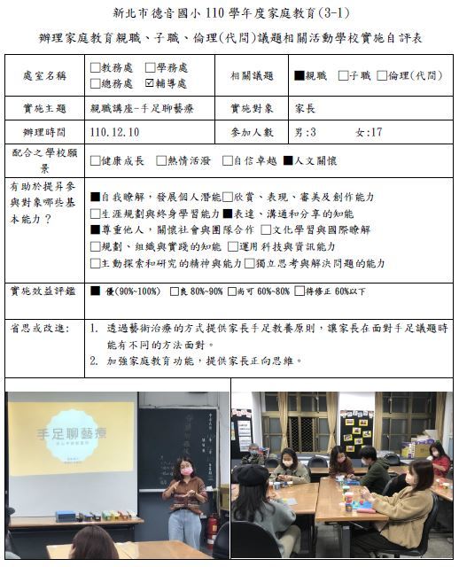 三、(一)辦理家庭教育親職、子職、倫理(代間)議題相關活動圖片